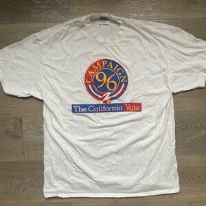 1996 CBS California Campaign White Cotton T Shirt